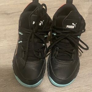 Puma Kids Black and Blue Sneakers